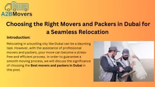 Choosing the Right Movers and Packers in Dubai for a Seamless Relocation
