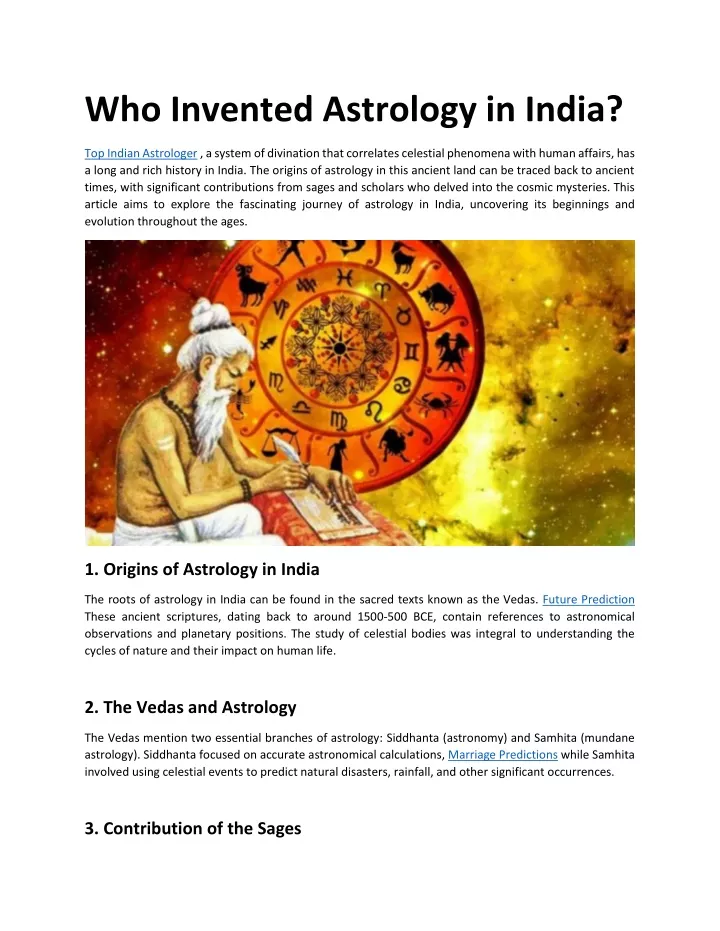 who invented astrology in india