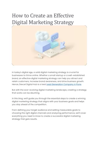 how to create an effective digital marketing