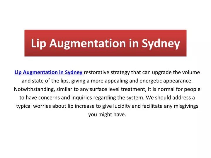 lip augmentation in sydney