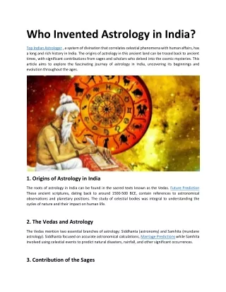 who invented astrology in india