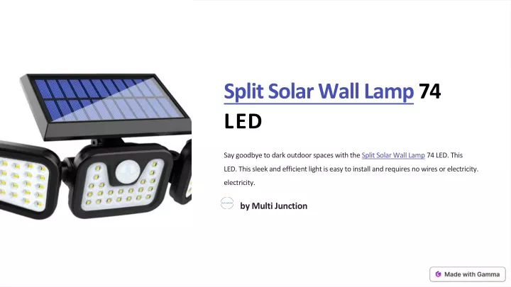 split solar wall lamp 74 led