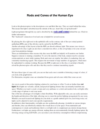 Rods and Cones of the Human Eye