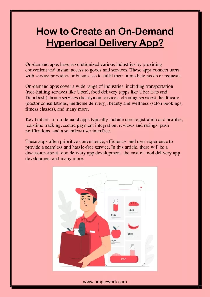 how to create an on demand hyperlocal delivery app