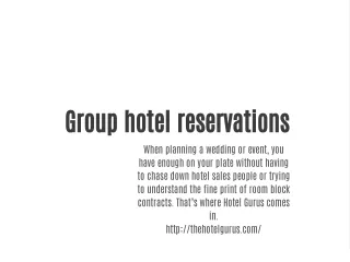 Group hotel reservations