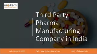 Third Party Pharma Manufacturing Company in India