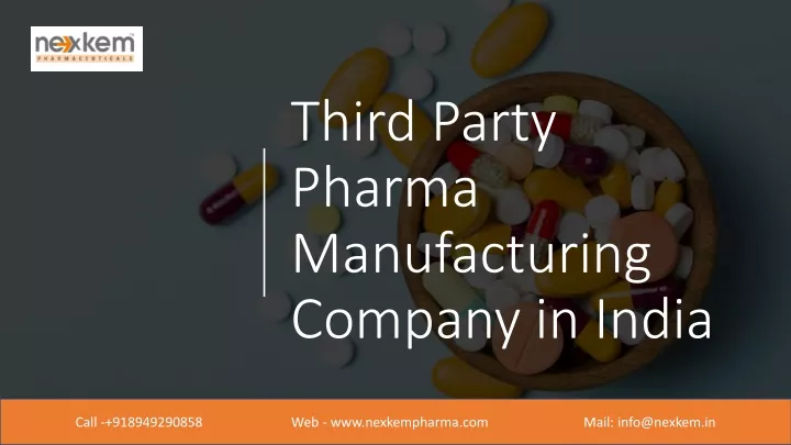third party pharma manufacturing company in india
