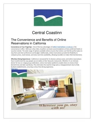 Convenient and Hassle-Free Online Reservations in California