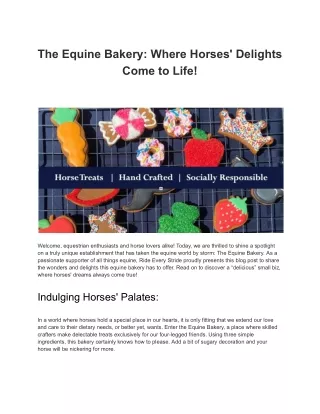 The Equine Bakery_ Where Horses' Delights Come to Life!