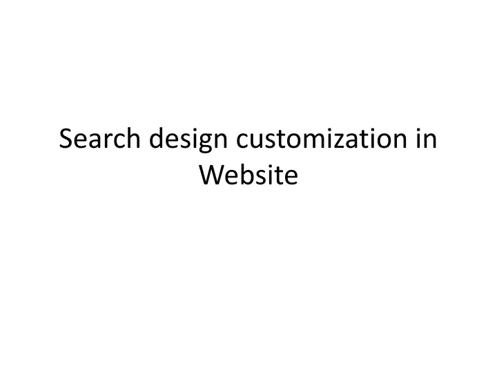search design customization in website