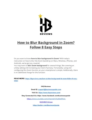 how to blur background in zoom follow 8 easy steps