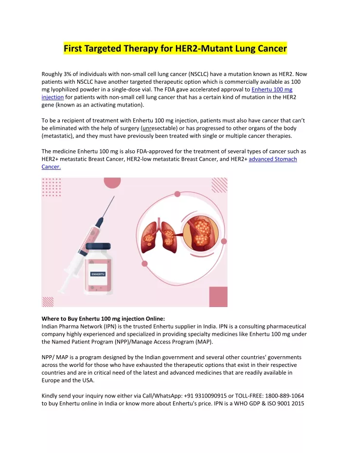 first targeted therapy for her2 mutant lung cancer