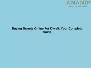 Buying Sweets Online For Diwali: Your Complete Guide