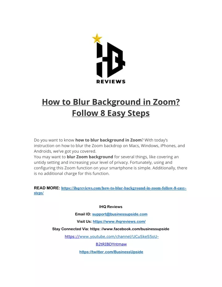 how to blur background in zoom follow 8 easy steps