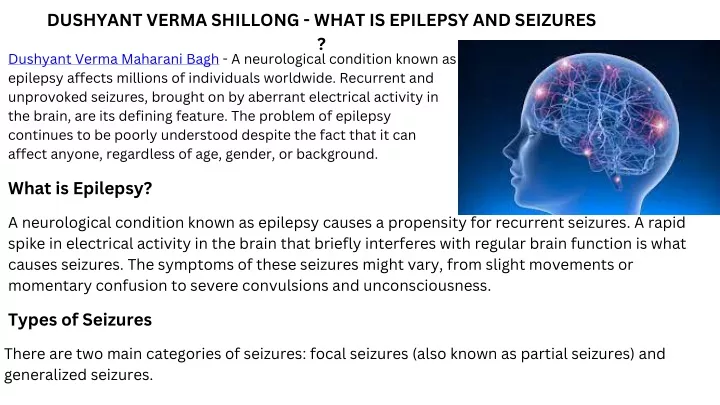 dushyant verma shillong what is epilepsy