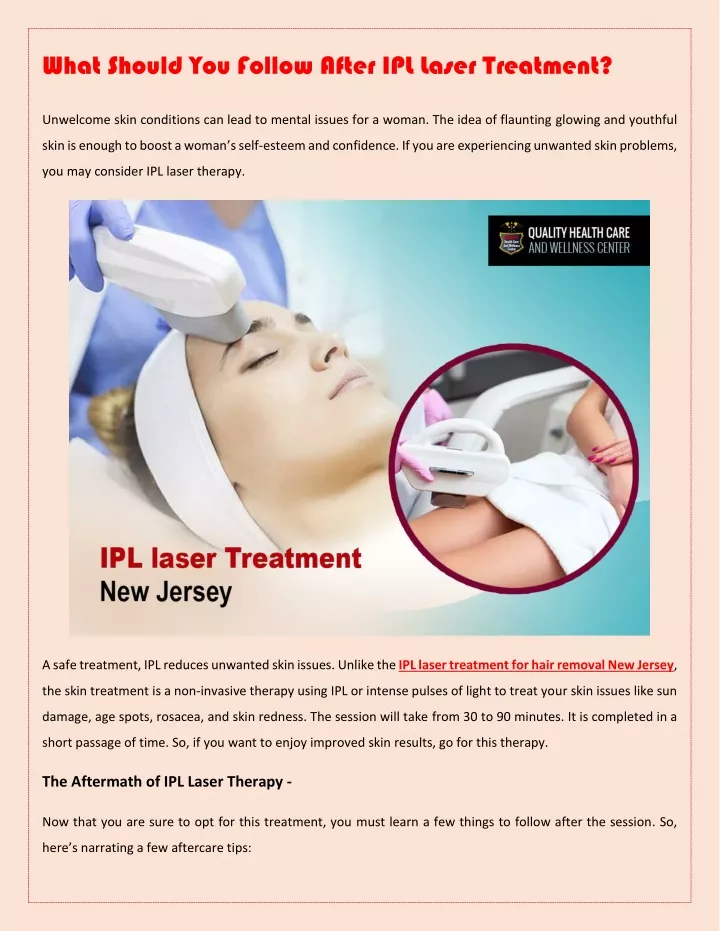 what should you follow after ipl laser treatment