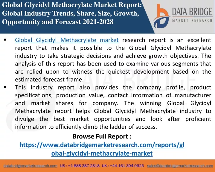 global glycidyl methacrylate market report global