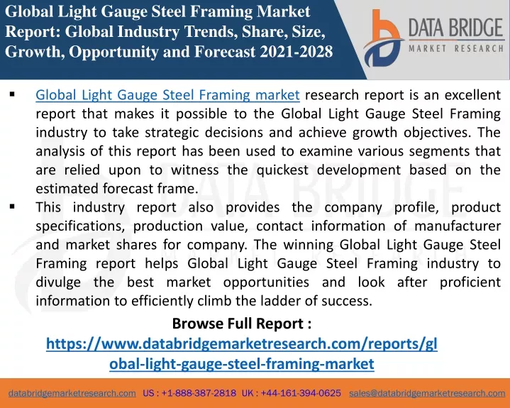 global light gauge steel framing market report