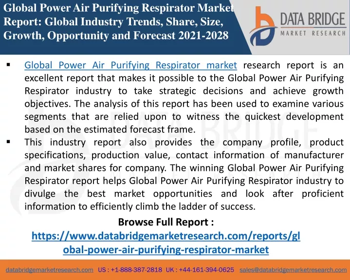 global power air purifying respirator market