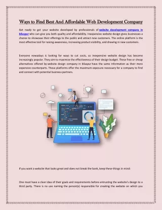 ways to find best and affordable web development