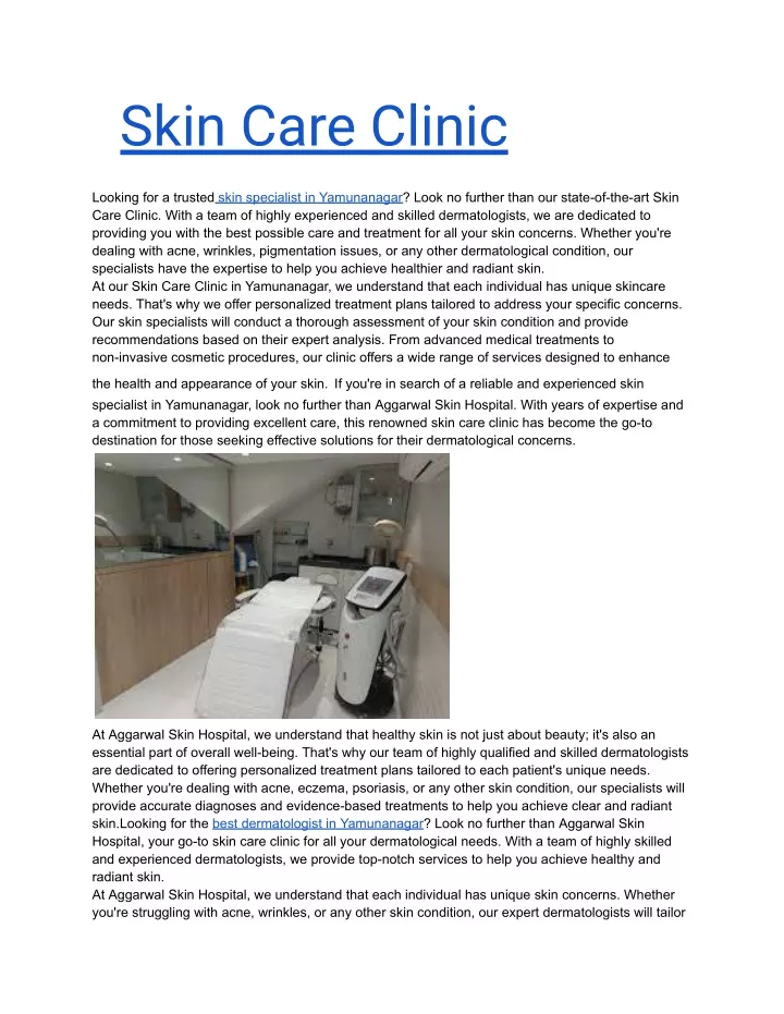 skin care clinic