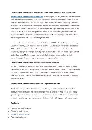 healthcare data informatics software market would