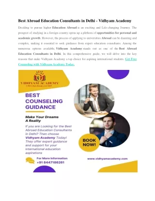 best abroad education consultants in delhi