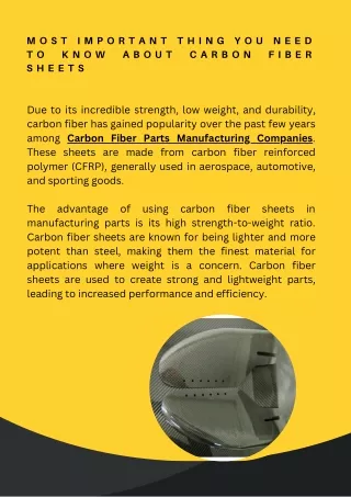 Most Important Thing You Need To Know About CARBON FIBER SHEETS