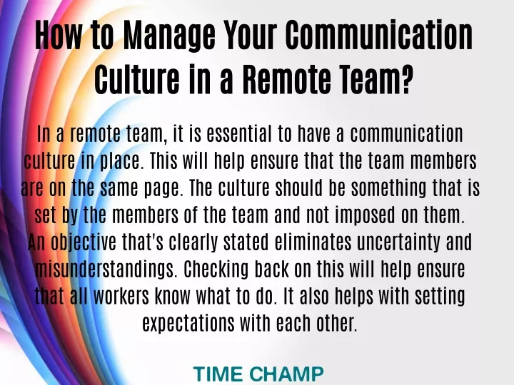 how to manage your communication culture