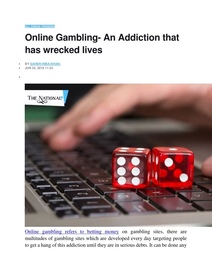 all things trending online gambling an addiction