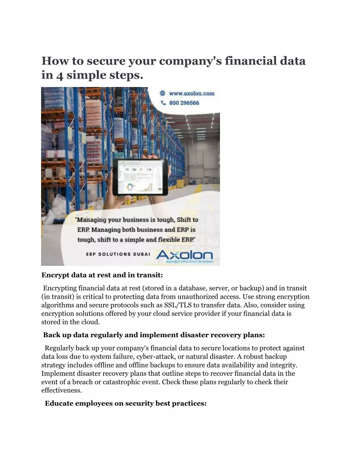 how to secure your company s financial data
