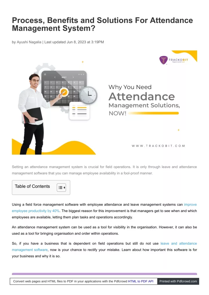 process benefits and solutions for attendance