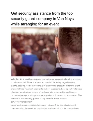 get security assistance from the top security