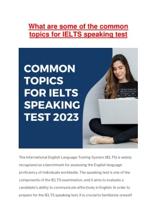 What are some of the common questions for IELTS speaking test