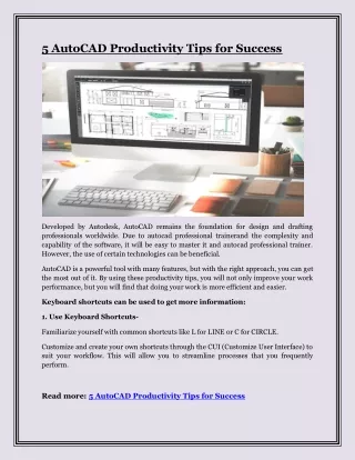 5 AutoCAD Productivity Tips for Success