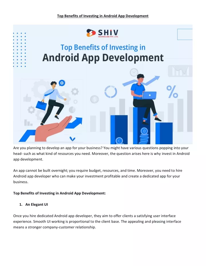 top benefits of investing in android