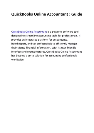 quickbooks online accountant guide