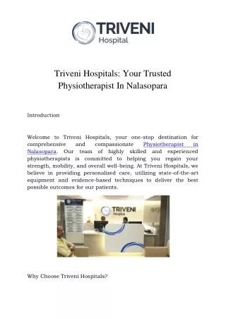 Physiotherapist in Nalasopara	Call-7875178753