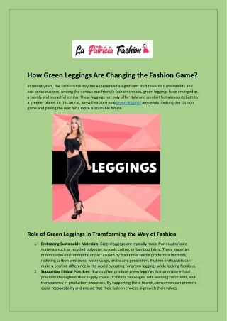 Go Green with Stylish Leggings