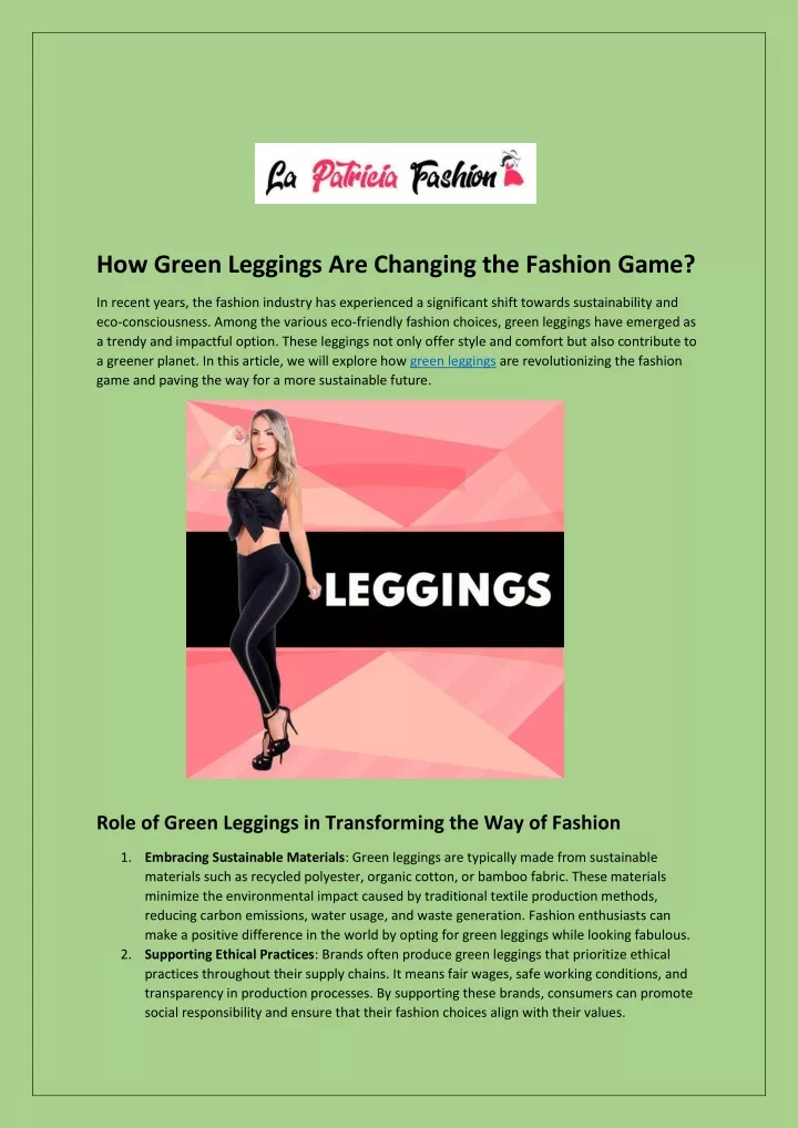 how green leggings are changing the fashion game