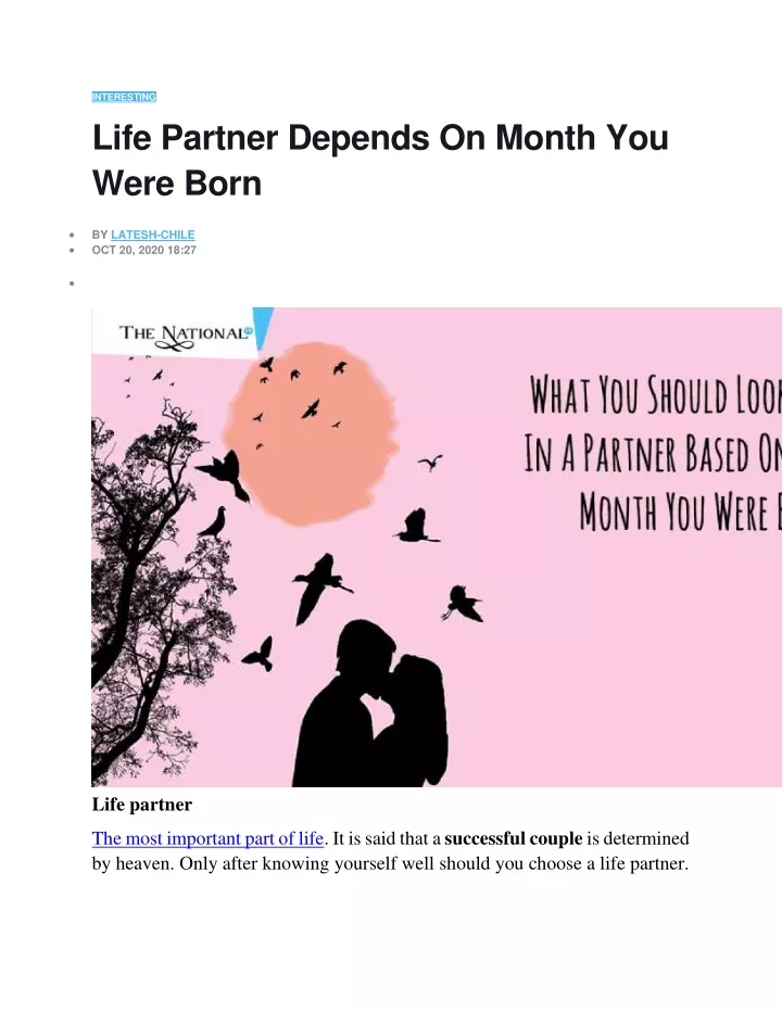 interesting life partner depends on month