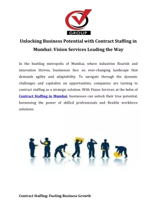 Unlocking Business Potential with Contract Staffing in Mumbai Vision Services Leading the Way