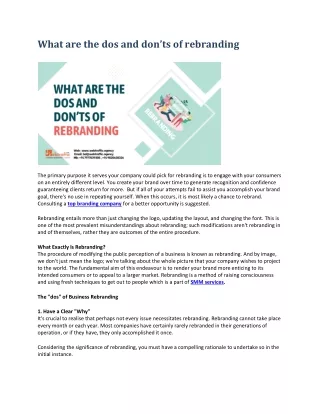 what are the dos and don ts of rebranding