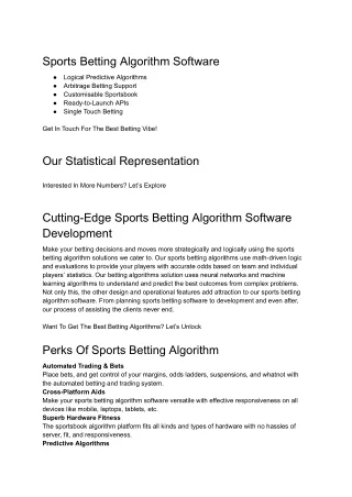 Sports Betting Algorithm Software | GammaStack