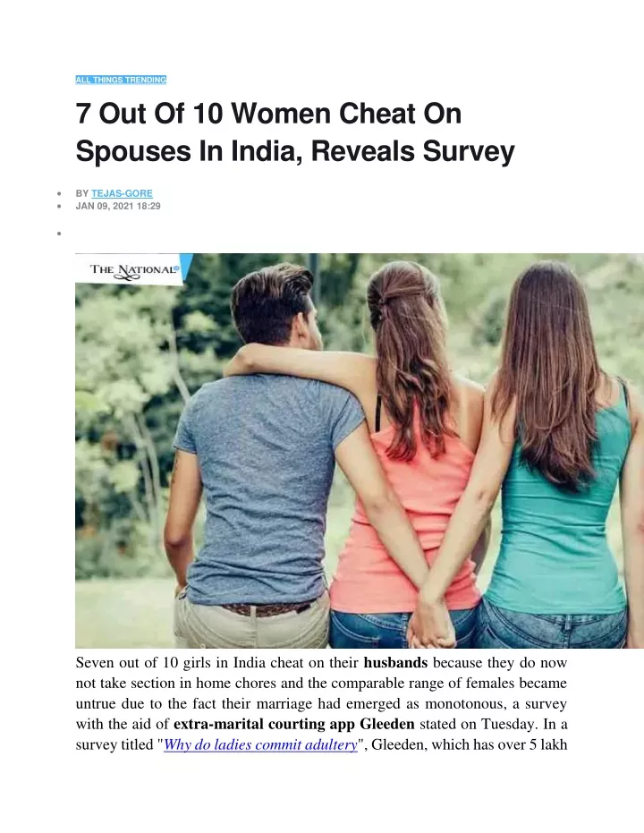 all things trending 7 out of 10 women cheat