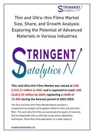 Thin and Ultra-thin Films Market