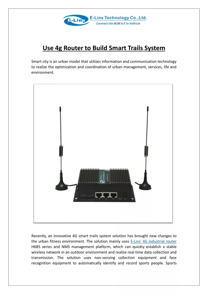 use 4g router to build smart trails system