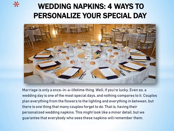 wedding napkins 4 ways to personalize your