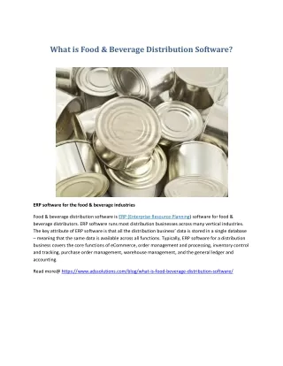 What is Food & Beverage Distribution Software
