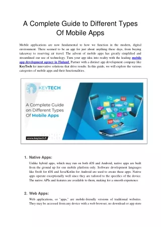 A Complete Guide to Different Types Of Mobile Apps (2)